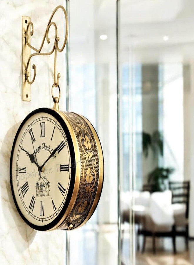 Vintage Clock Handcrafted Double Side Wall Clock 1 Year Warranty / 6509-8-RR - Image 4